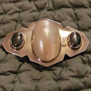 Vintage sterling and MOP brooch